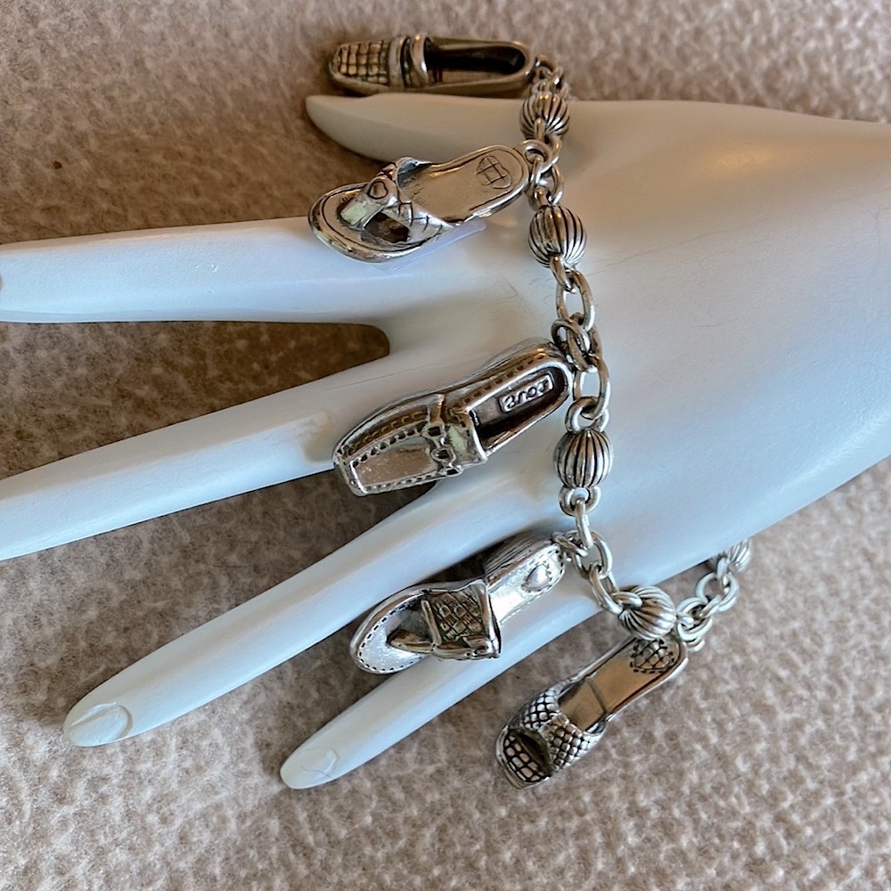 Brighton Silver Shoe Charm Bracelet